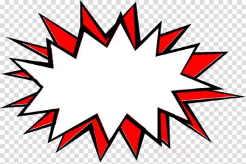 a red and white explosion clipart