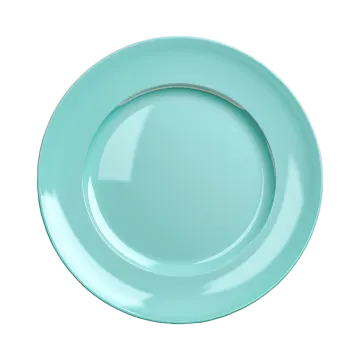 a blue plate on a white background