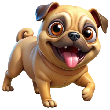 a cartoon dog with an open mouth