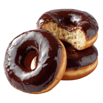 two glazed donuts on a white background