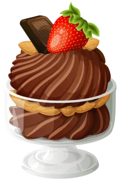 a chocolate covered dessert with strawberries vector