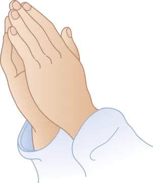 a person praying with their hands together