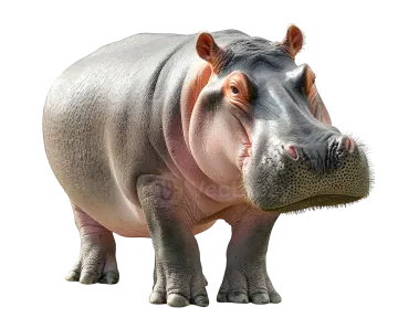 a hippo is standing on the ground