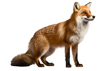3d digital illustration of a red fox isolated on white background