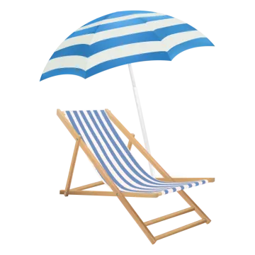 a beach chair with an umbrella