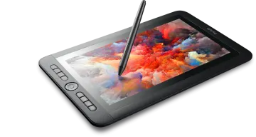 a tablet with a pen on the screen