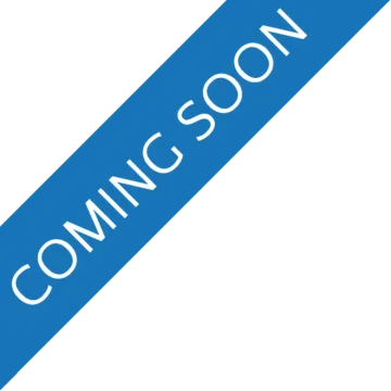 a blue ribbon with the words coming soon on it