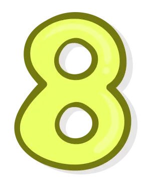 a green number 8
