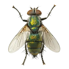a close up of a green bottle fly