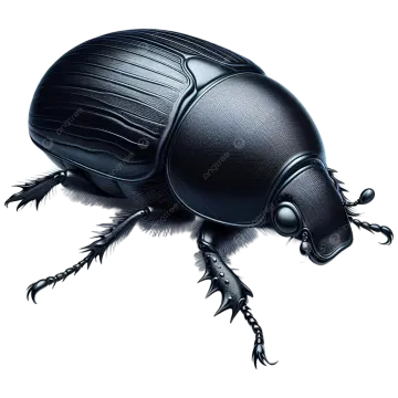 a black beetle on a white background