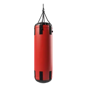 a red punching bag on a white background