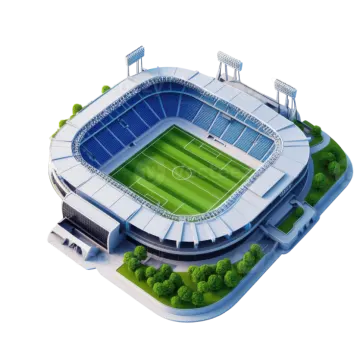 a 3d model of a soccer stadium