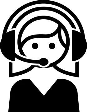 a black and white silhouette of a person wearing headphones