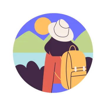 a person with a backpack in their hands
