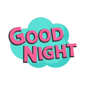 the words good night on a white background