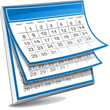 a calendar on a white background