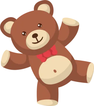 a brown teddy bear with a red bow