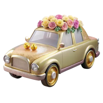 wedding car cake topper