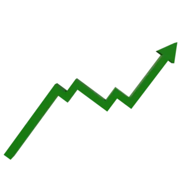a green arrow pointing up to the top of a chart