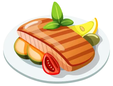 a piece of meat and vegetables on a plate