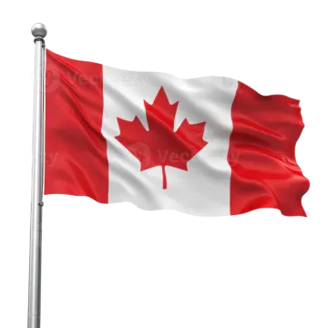 a canadian flag flying in the wind