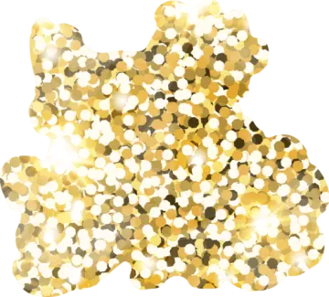 a gold and white background with circles