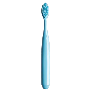 a blue toothbrush on a white background