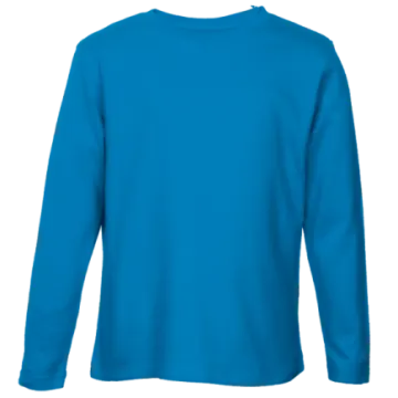 a bright blue youth's crew neck sweatshirt
