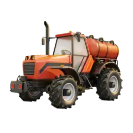 an orange tractor with a white background