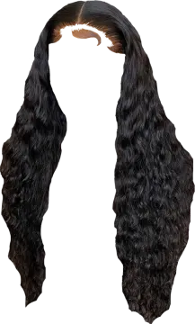 a black wig with long curly hair