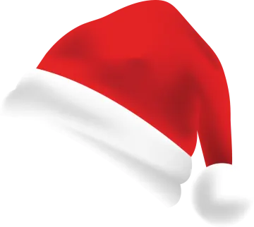 a red and white santa hat