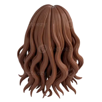 a woman's head with long brown hair