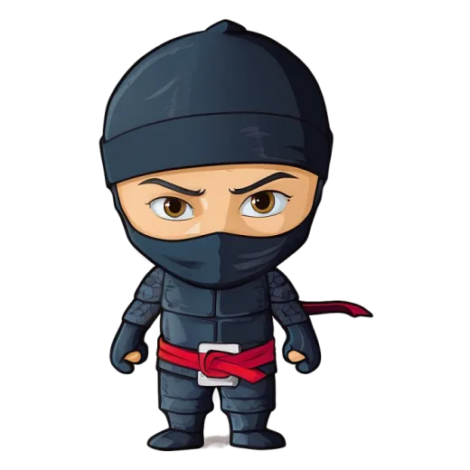 a cartoon character in a ninja costume