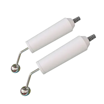 a pair of white light bulbs on a white background