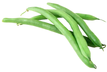 green beans on a white background