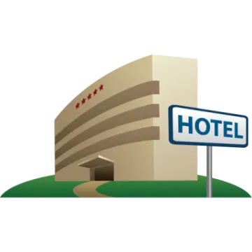 a hotel sign in front of a building