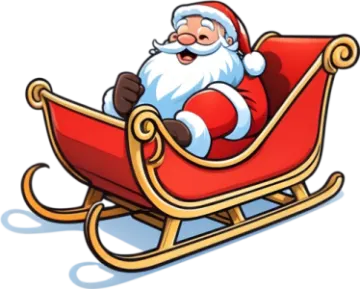 a santa claus sitting in a sler