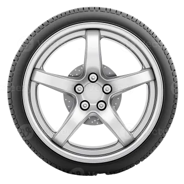 a car wheel on a white background