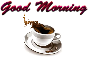 a cup of coffee with the words god morning