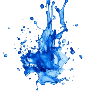 blue ink in water on white background