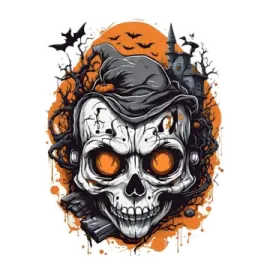 a skull with a hat on it's head