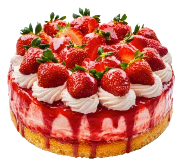 a cake with strawberries and strawberrys on top