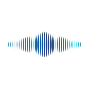 a blue and white sound wave