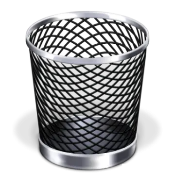 a metal trash can on a white background