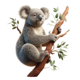 a koloa sitting on a tree branch