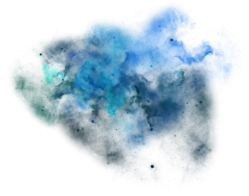 a blue and green cloud on a white background