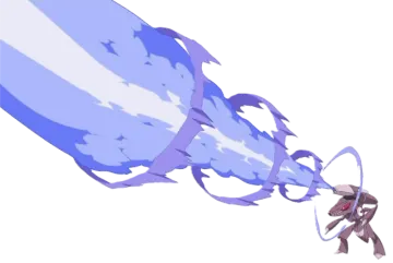 an image of a blue and white dragon flying through the air