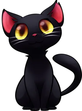 a black cat with glowing eyes