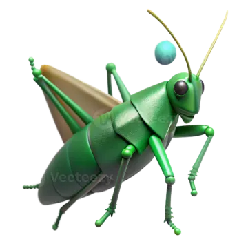 3d illustration of a green grasshopper
