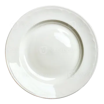 an empty white plate on a white background